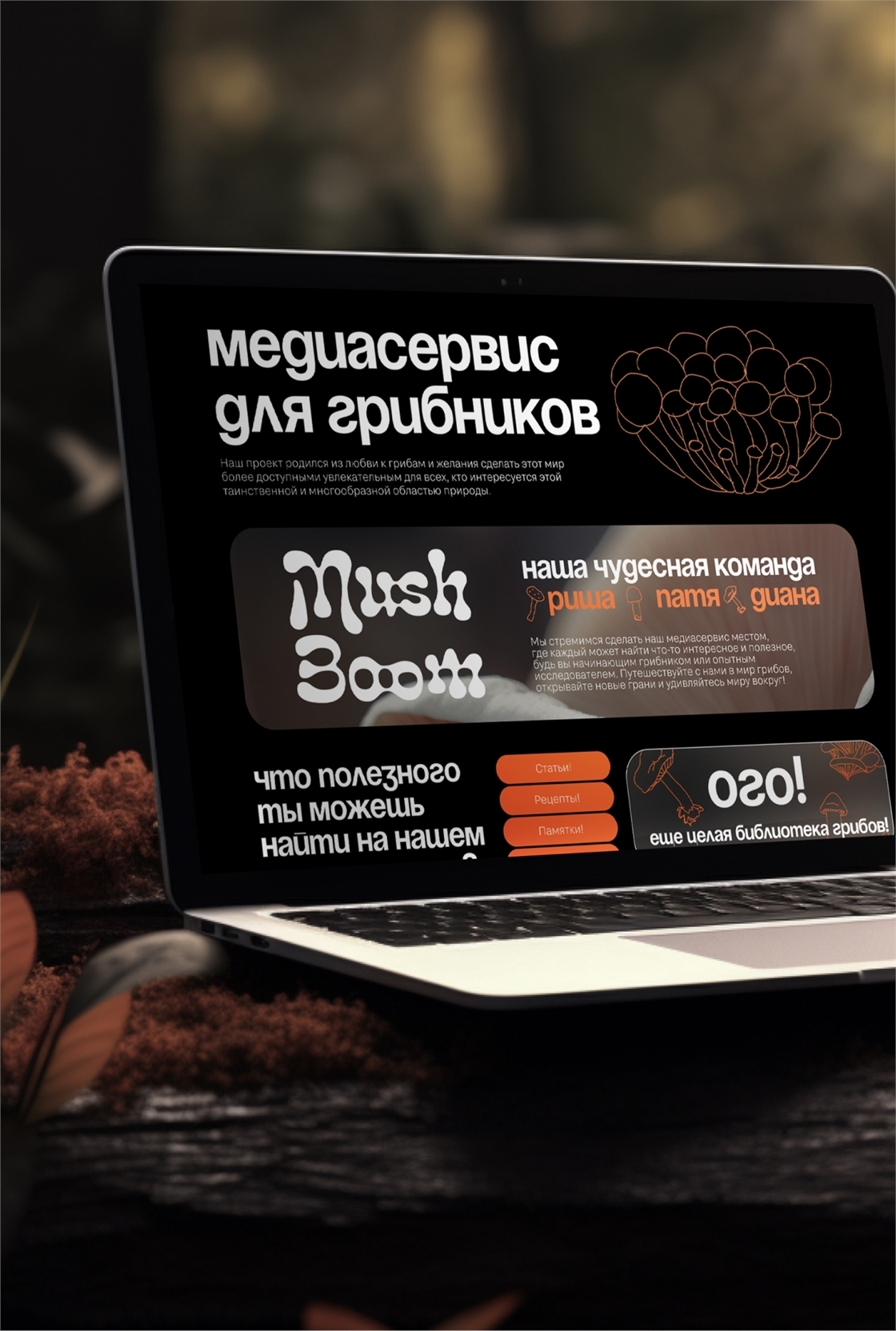 Студенческое портфолио / Медиасервис для грибников «MUSHBOOM»